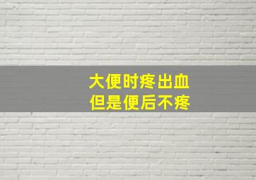 大便时疼出血 但是便后不疼